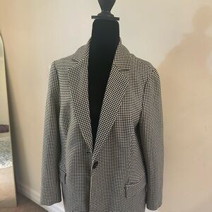 Adrianna Papell Black and White Houndstooth Blazer